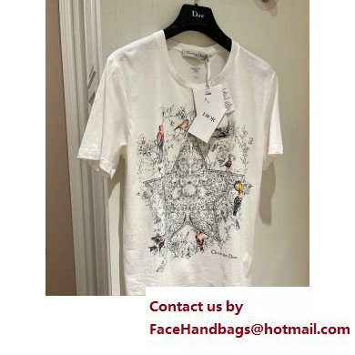 dior Ecru Cotton Jersey and Linen with Dior Sevilla Star Motif T-SHIRT 2023