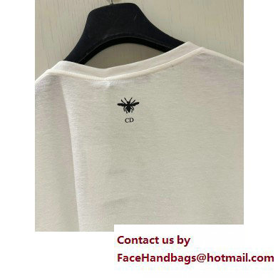 dior Ecru Cotton Jersey and Linen with Dior Sevilla Star Motif T-SHIRT 2023