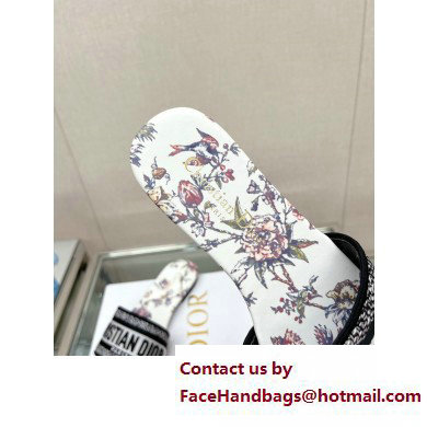 dior White Multicolor Embroidered Cotton with Dior Jardin Botanique Motif dway Slide 2023