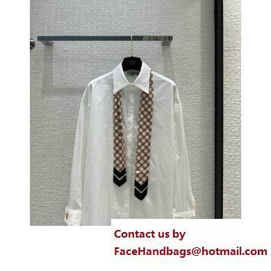 fendi white cotton shirt with a tie 2023