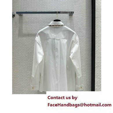 fendi white cotton shirt with a tie 2023