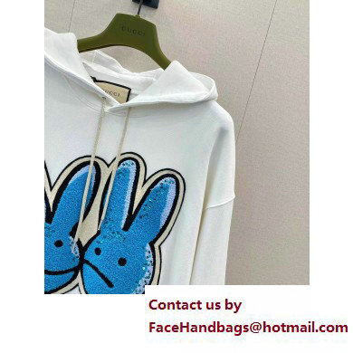 gucci Bunny print cotton jersey sweatshirt ivory 728986 2023