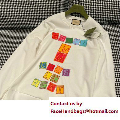 gucci Cotton jersey sweatshirt ivory 726466 2023