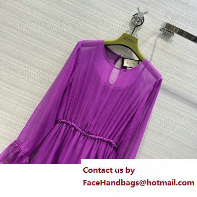 gucci Silk chiffon dress dark violet 2023