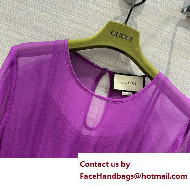 gucci Silk chiffon dress dark violet 2023