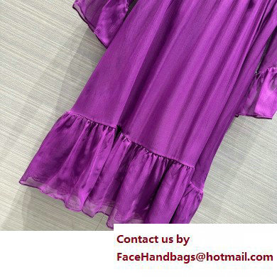 gucci Silk chiffon dress dark violet 2023