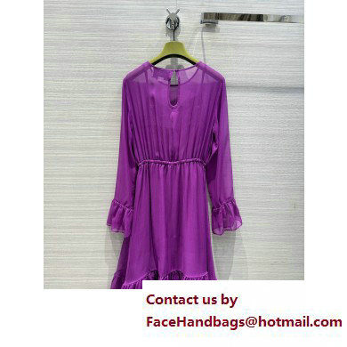 gucci Silk chiffon dress dark violet 2023