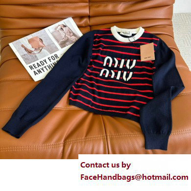 miu miu RED STRIPED LONG SLEEVED shirt 2023