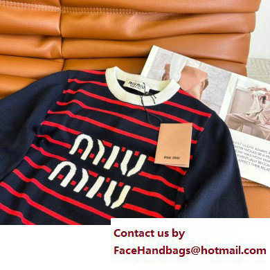 miu miu RED STRIPED LONG SLEEVED shirt 2023