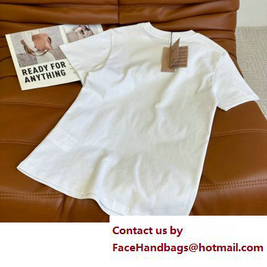 miu miu WHITE CRYSTAL LOGO T-shirt 2023