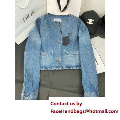 prada denim blouse jacket 2023