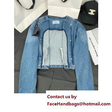 prada denim blouse jacket 2023