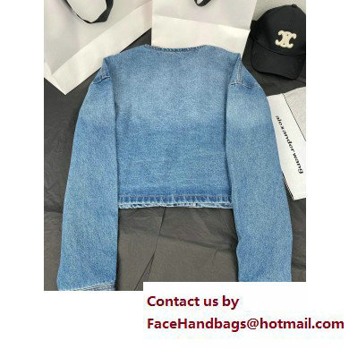 prada denim blouse jacket 2023