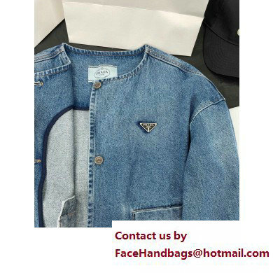 prada denim blouse jacket 2023