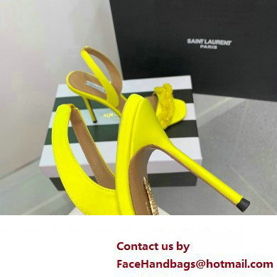 Aquazzura Heel 10.5cm Chain Of Love Sandals Yellow 2023