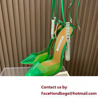 Aquazzura Heel 11.5cm Rock Chic PVC Pumps Green 2023