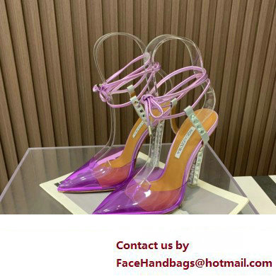 Aquazzura Heel 11.5cm Rock Chic PVC Pumps Purple 2023