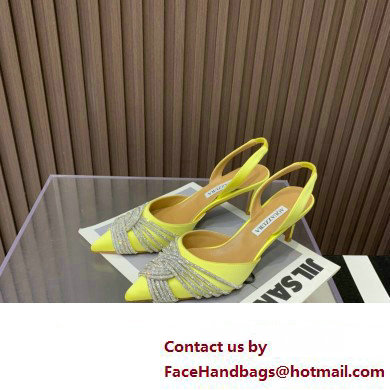 Aquazzura Heel 6.5cm Gatsby Sling Satin Slingback Yellow 2023