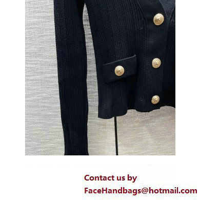 BALMAIN BLACK CARDIGAN 2023