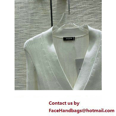 BALMAIN white CARDIGAN 2023