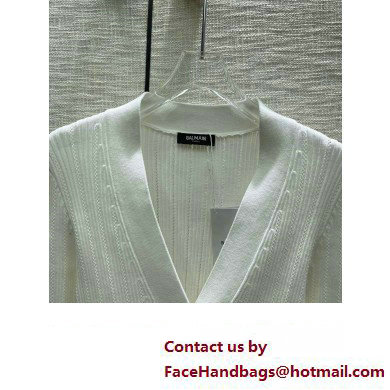 BALMAIN white CARDIGAN 2023