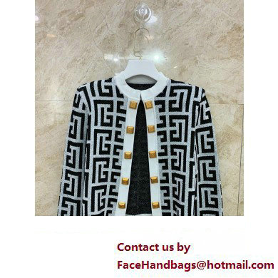 Balmain logo printed cardigan black/white 2023