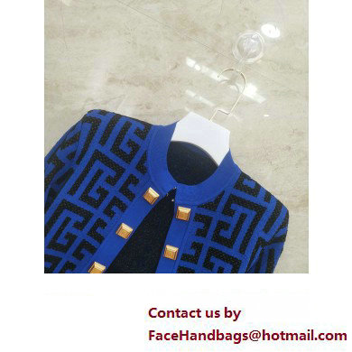 Balmain logo printed cardigan blue 2023