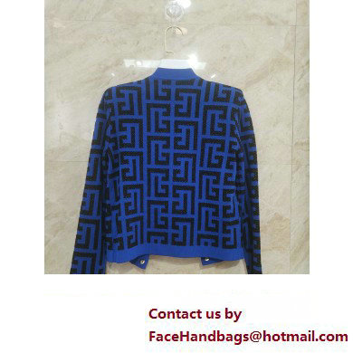 Balmain logo printed cardigan blue 2023