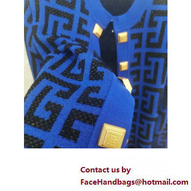 Balmain logo printed cardigan blue 2023