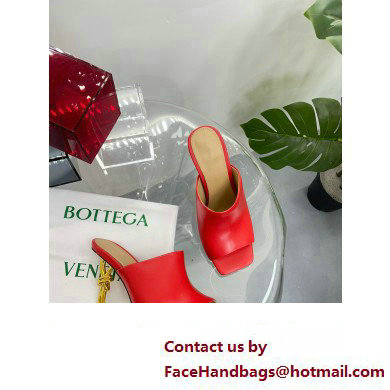 Bottega Veneta Heel Leather Knot Mules Red 2023