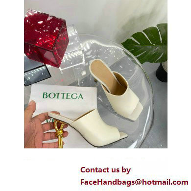 Bottega Veneta Heel Leather Knot Mules White 2023