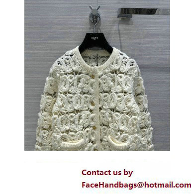 CELINE cardigan jacket in cornelly wool Off White 2023