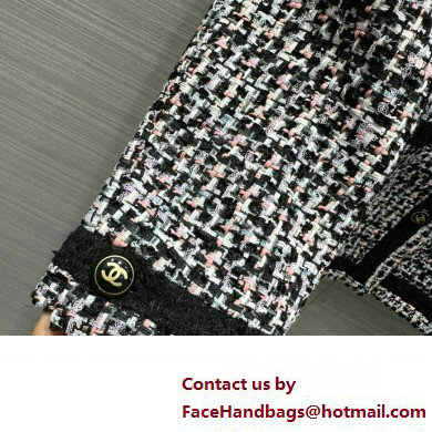 CHANEL BLACK MULTICOLOR TWEED JACKET 2023