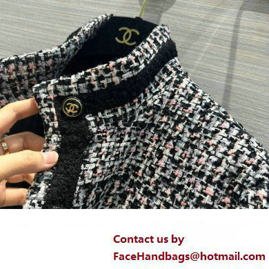 CHANEL BLACK MULTICOLOR TWEED JACKET 2023