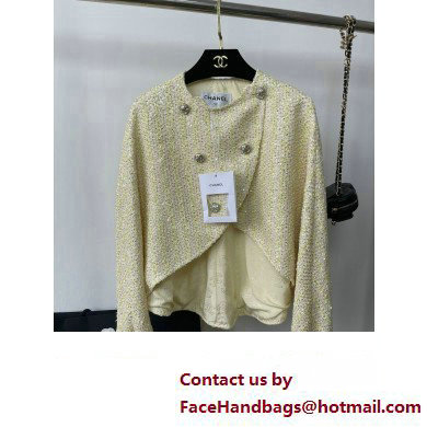 CHANEL TWEED JACKET LIGHT YELLOW 2023