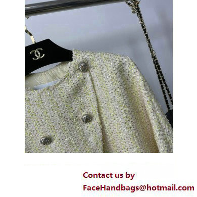 CHANEL TWEED JACKET LIGHT YELLOW 2023