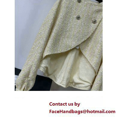 CHANEL TWEED JACKET LIGHT YELLOW 2023