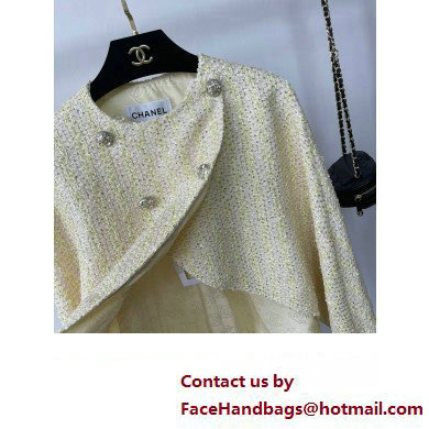 CHANEL TWEED JACKET LIGHT YELLOW 2023