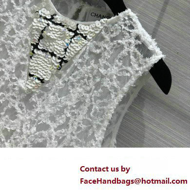 CHANEL WHITE LACE VEST 2023