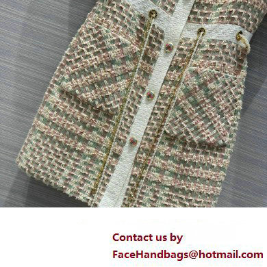 CHANEL WHITE/MULTICOLOR TWEED dress 2023