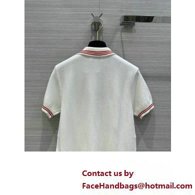 CHANEL WHITE POLO T-SHIRT WITH CC LOGO 2023