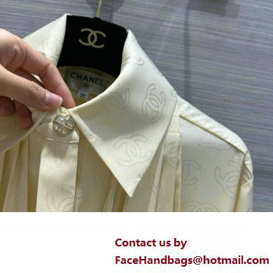 CHANEL WHITE SILK SHIRT 2023