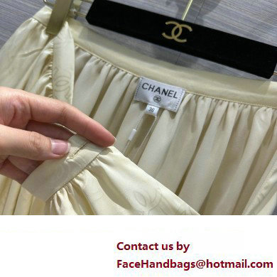 CHANEL WHITE SILK SKIRT 2023