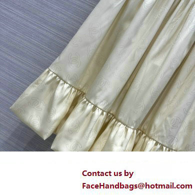 CHANEL WHITE SILK SKIRT 2023