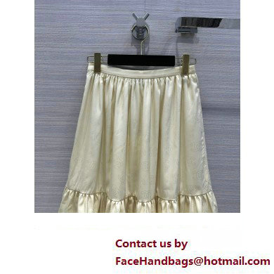 CHANEL WHITE SILK SKIRT 2023