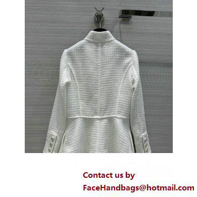 CHANEL WHITE TWEED LONG COAT 2023