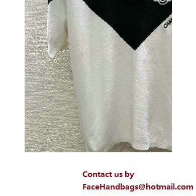 CHANEL black/white camellia polo T-SHIRT 01 2023