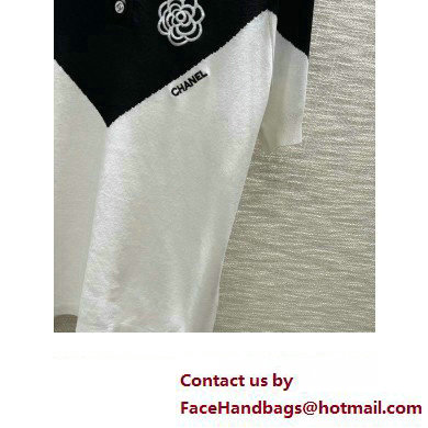 CHANEL black/white camellia polo T-SHIRT 01 2023