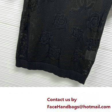 CHANEL camellia KNITTED T-SHIRT BLACK 2023