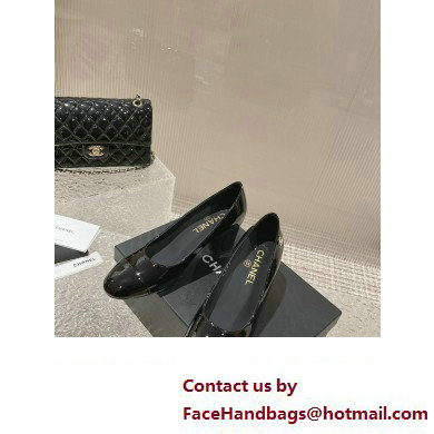 Chanel Heel 6.5cm Patent Calfskin Pumps G45053 Black 2023